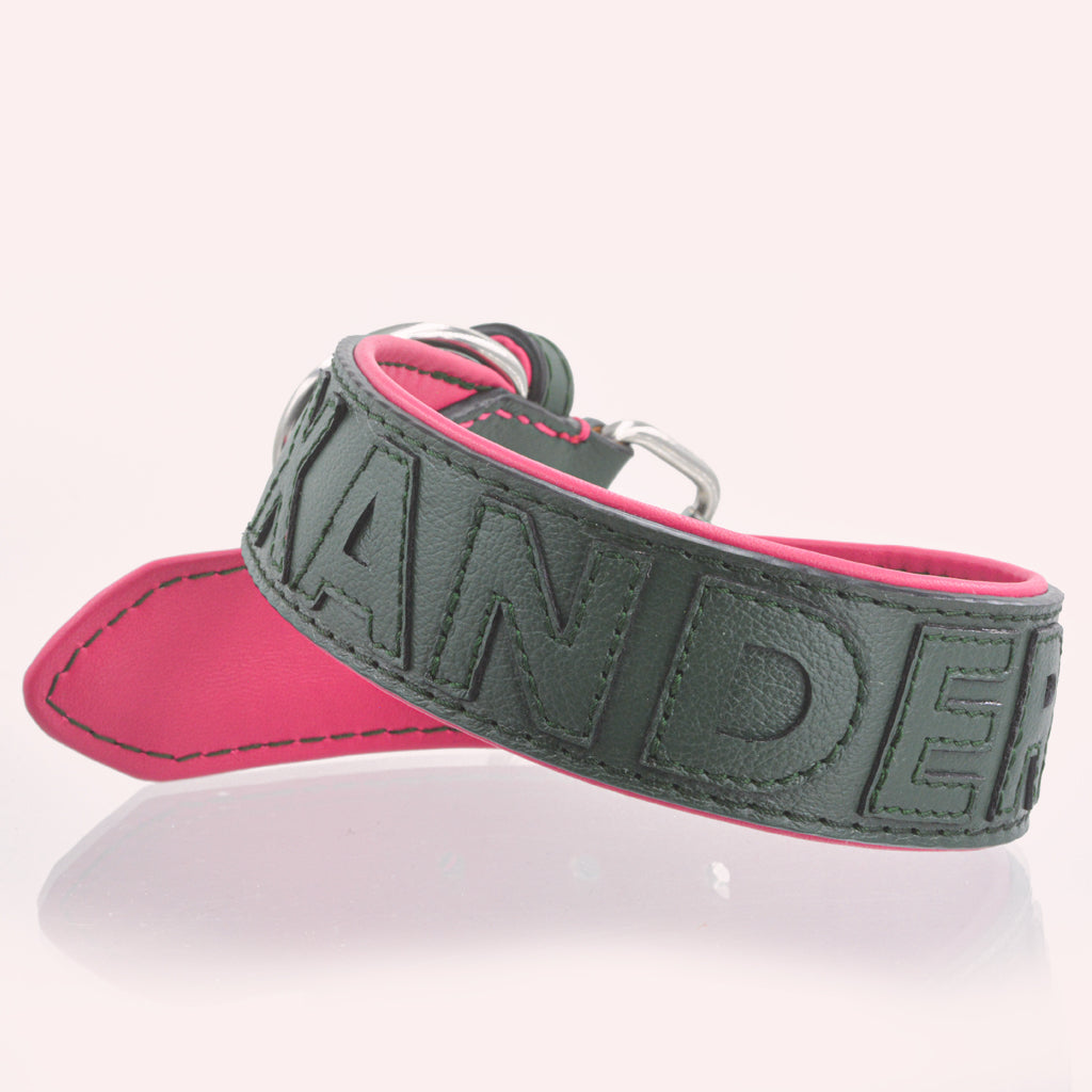 Hundehalsband Leder personalisiert – TONERL Classic – British-Racing-Green