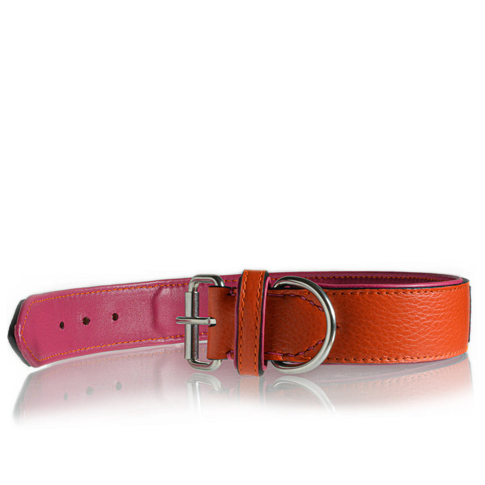 
                      
                        TONERL – Hundehalsband mit Namen aus Leder in Orange
                      
                    