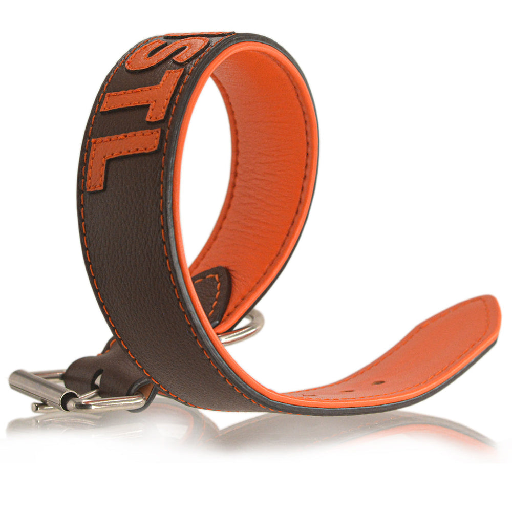 
                      
                        TONERL – Hundehalsband mit Namen aus Leder in Marron
                      
                    